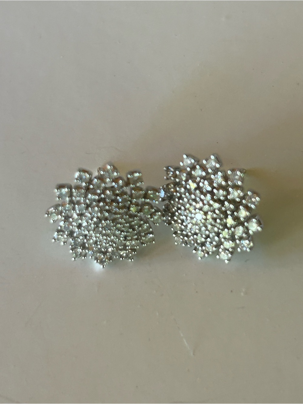 Gorgeous Diamond Cluster Dome 14k Earrings